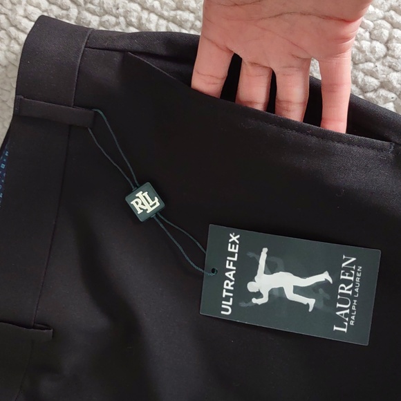 NWT Lauren Ralph Lauren Size 42 Ultra Flex Black Pants *Altered Inseam* - Picture 13 of 15